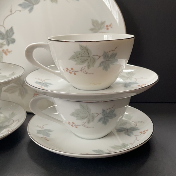 Sango Claire Dishes Tea Cup Saucer Set Dinner Plate Vintage China Bridal Wedding - Picture 5 of 14